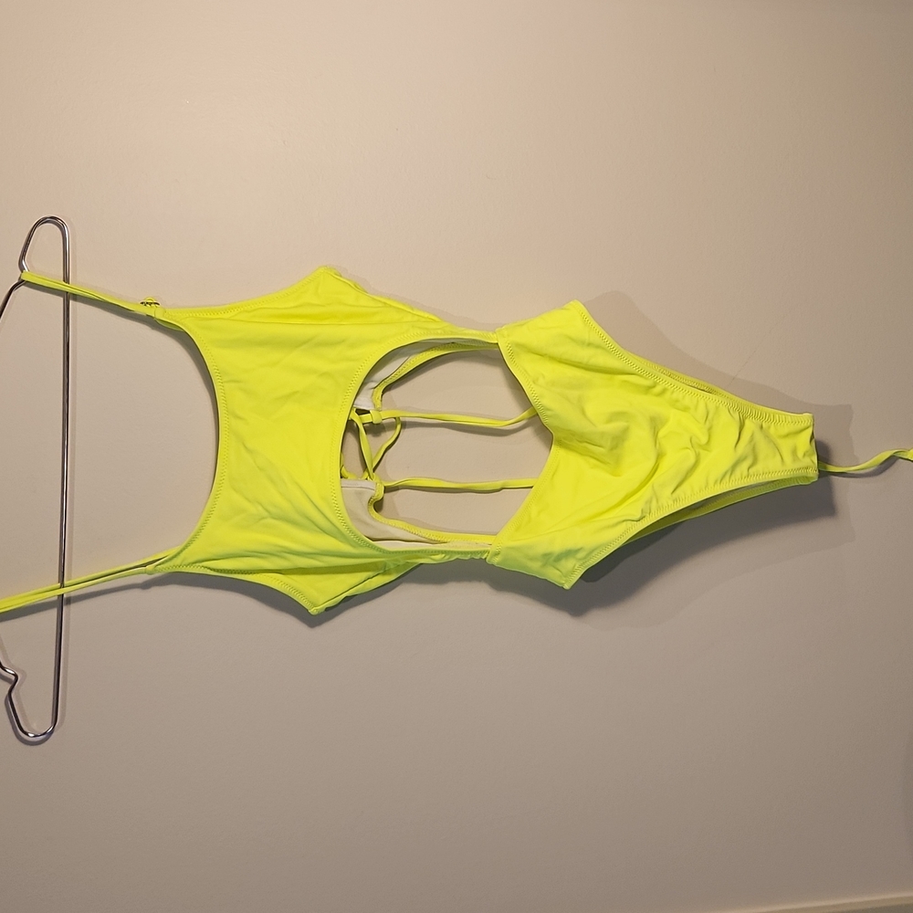 Neon yellow swimsuit